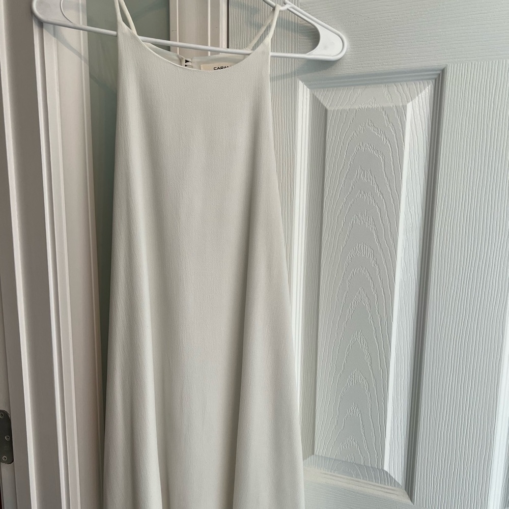 Caramela white spaghetti strap mini dress